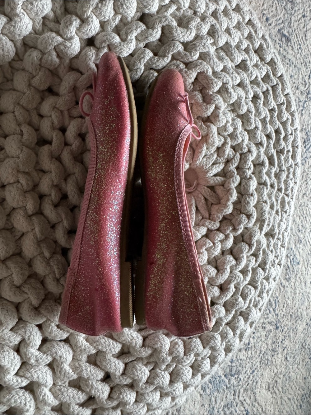 Cat & Jack Pink Glitter Ballet Flats - Picture 7 of 8